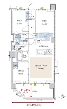 クレヴィア鶴見花月園公園 間取り B type