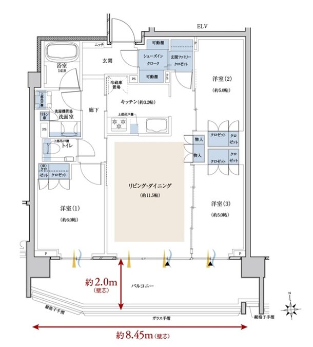 クレヴィア鶴見花月園公園 間取り D type
