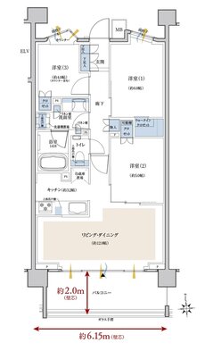 クレヴィア鶴見花月園公園 間取り E type
