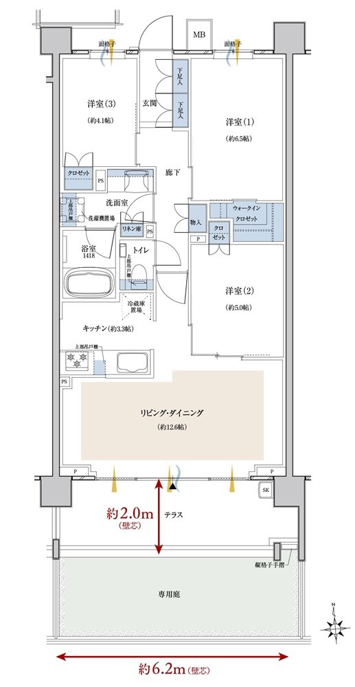 クレヴィア鶴見花月園公園 間取り F1g type