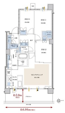 クレヴィア鶴見花月園公園 間取り J type