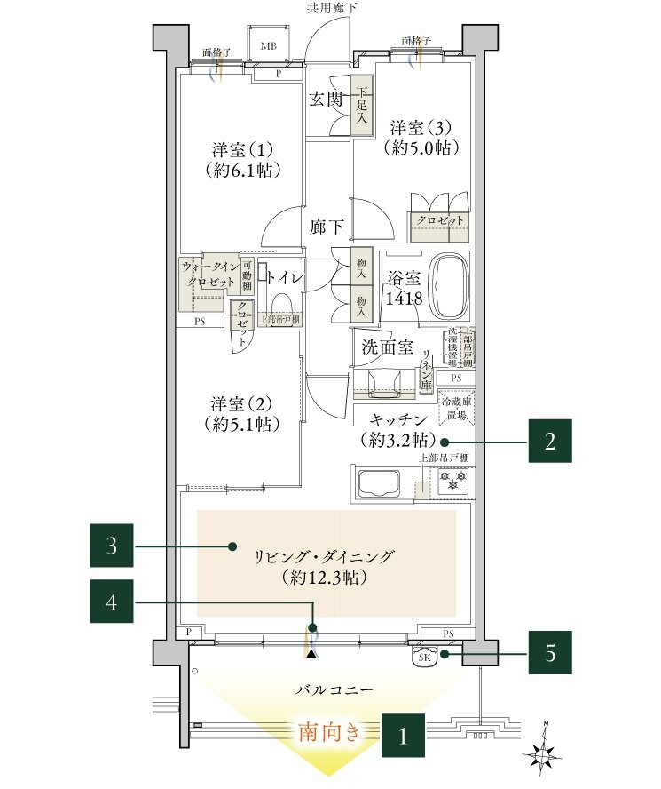 クレヴィア西国分寺 間取り E2 type