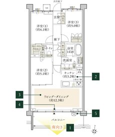 クレヴィア西国分寺 間取り E2 type