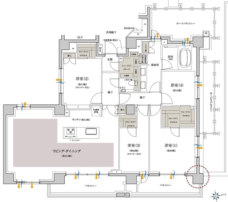 クレヴィア杉並西荻窪 間取り P type