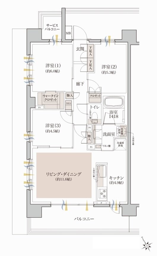 クレヴィア和光 間取り H TYPE