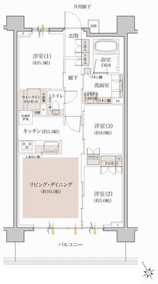 クレヴィア和光 間取り F TYPE メニュープラン