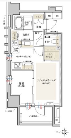 クレヴィア板橋区役所前 間取り E type