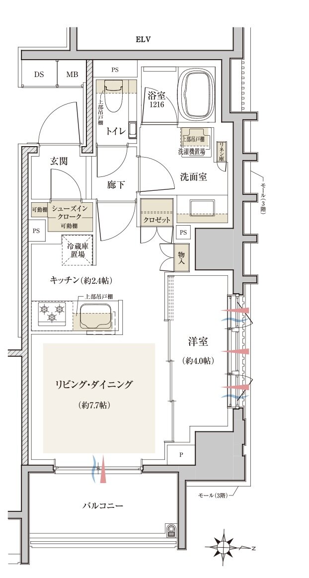 クレヴィア板橋区役所前 間取り F type（MENUPLAN 1）