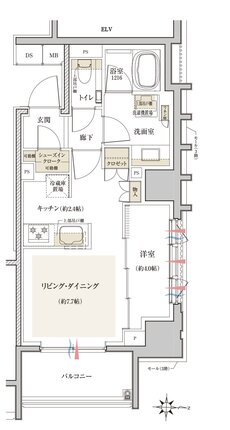 クレヴィア板橋区役所前 間取り F type（MENUPLAN 1）
