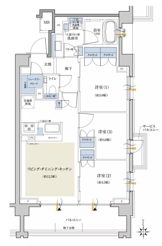 クレヴィア世田谷砧ザ・コート 間取り L type