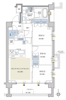クレヴィア世田谷砧ザ・コート 間取り L type