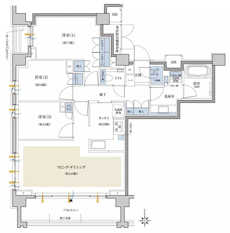 クレヴィア世田谷砧ザ・コート 間取り P type