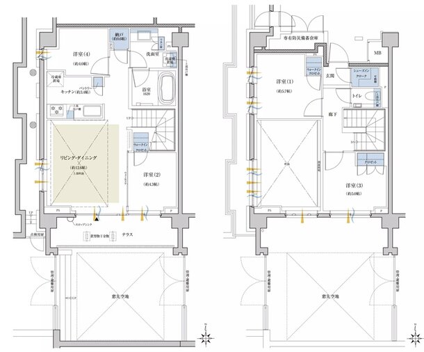 クレヴィア世田谷砧ザ・コート 間取り G type メゾネット (1・2階)
