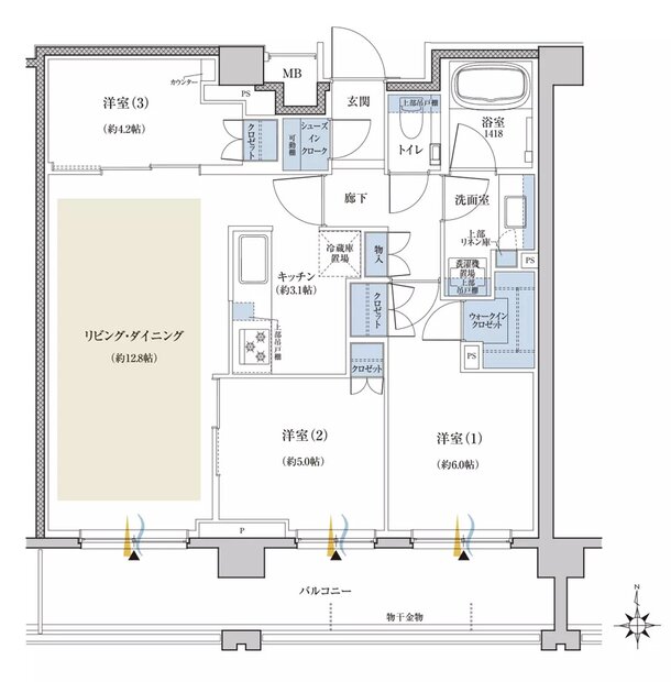 クレヴィア世田谷砧ザ・コート 間取り M type
