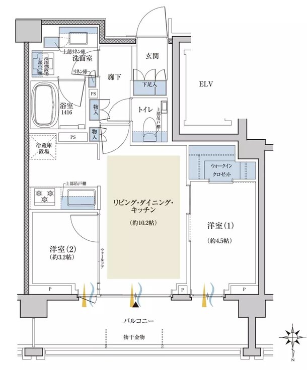クレヴィア世田谷砧ザ・コート 間取り T type