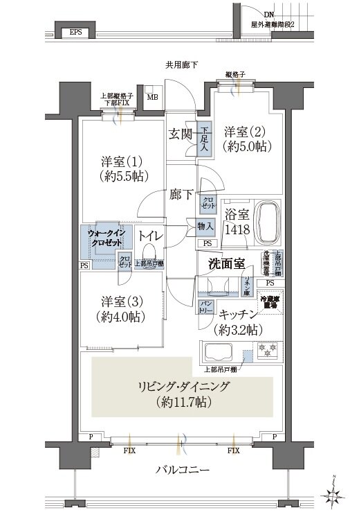 クレヴィア練馬レジデンス 間取り I type