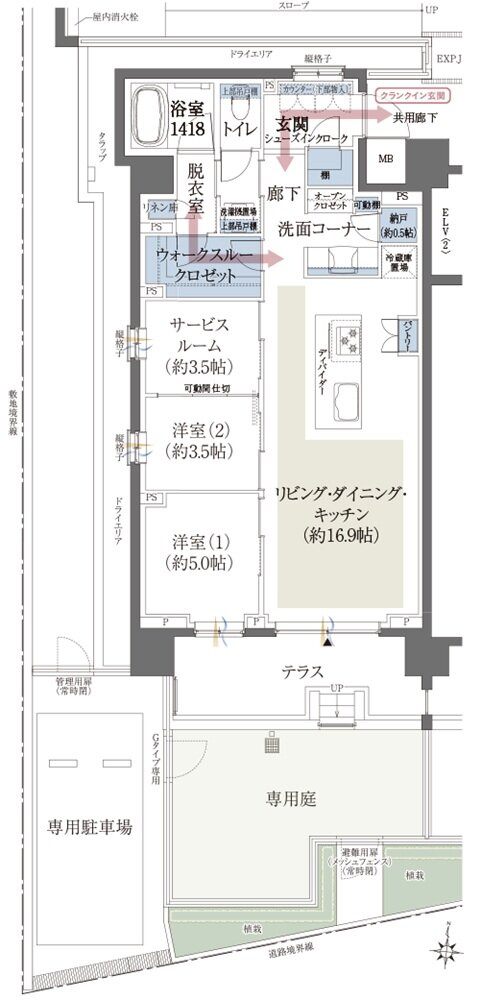 クレヴィア練馬レジデンス 間取り Gg type