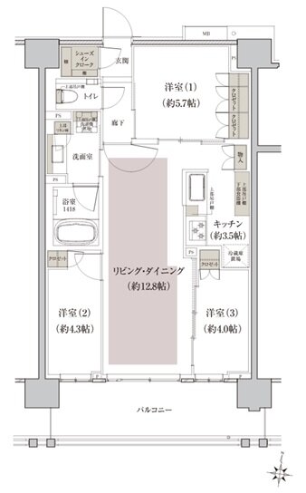 クレヴィア石神井公園 間取り B type