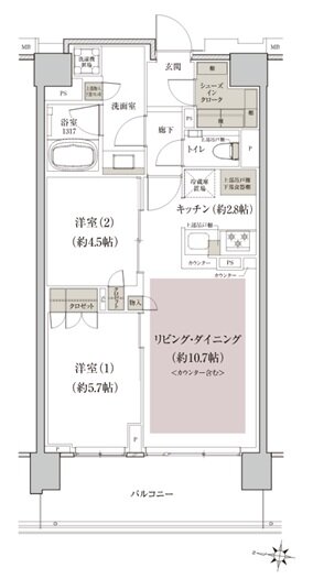 クレヴィア石神井公園 間取り I type