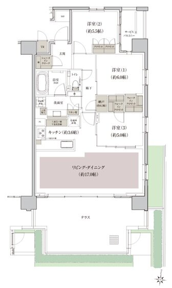 クレヴィア石神井公園 間取り Et type