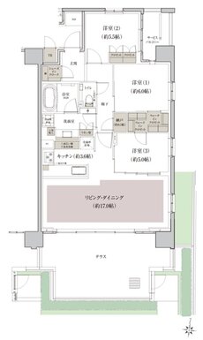 クレヴィア石神井公園 間取り Et type