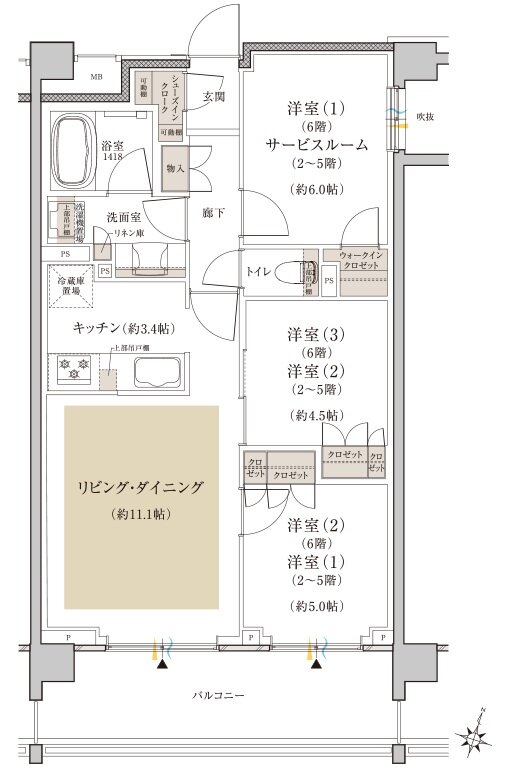 クレヴィア新川崎 間取り I type