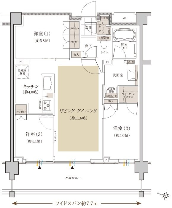 クレヴィア新川崎 間取り L type