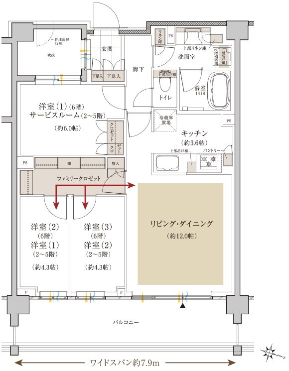 クレヴィア新川崎 間取り D type