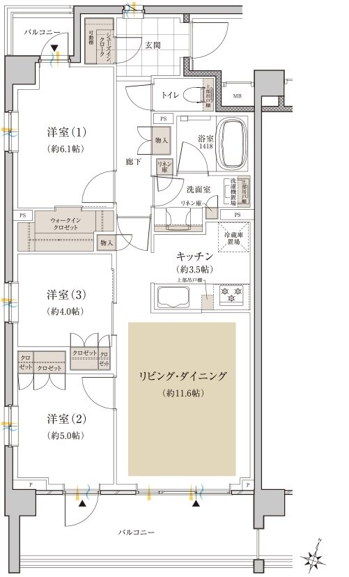 クレヴィア新川崎 間取り J1 type