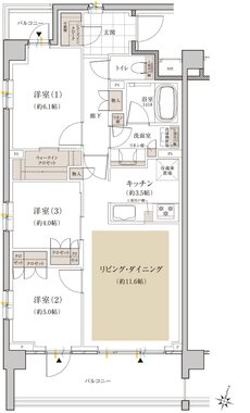 クレヴィア新川崎 間取り J1 type
