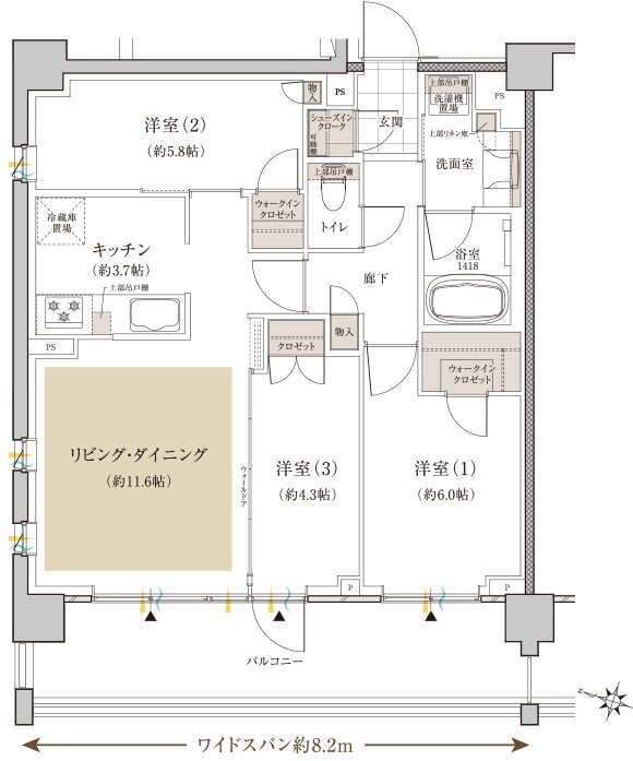 クレヴィア新川崎 間取り O1 type