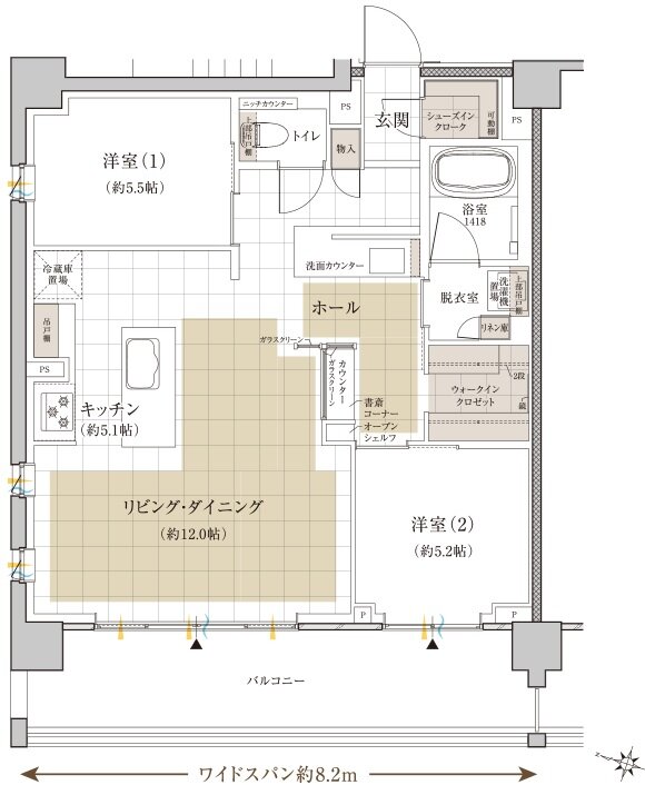 クレヴィア新川崎 間取り O2 type