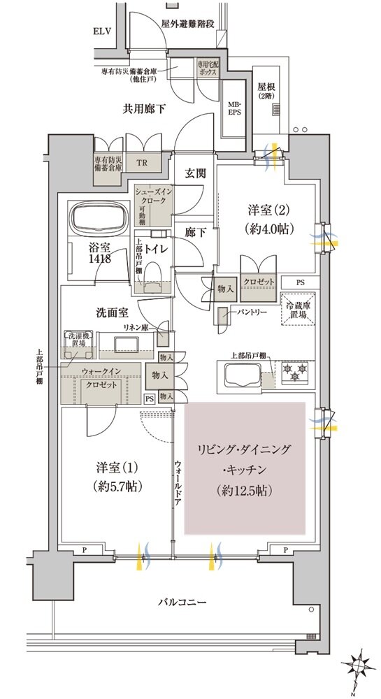 クレヴィア横浜ポートサイド 間取り A type