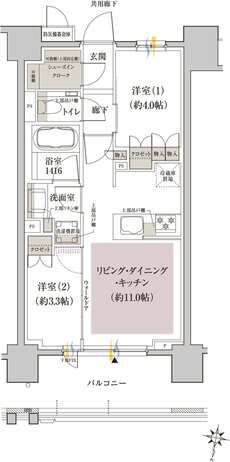 クレヴィア横浜ポートサイド 間取り B type