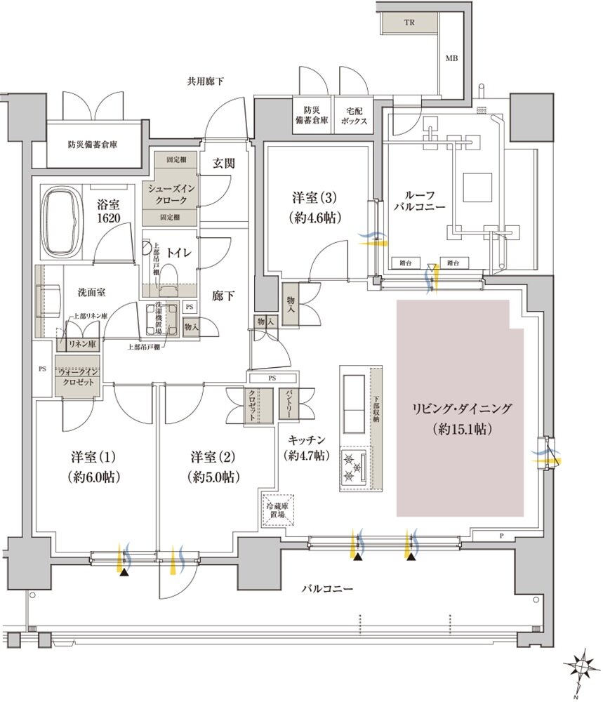 クレヴィア横浜ポートサイド 間取り D type