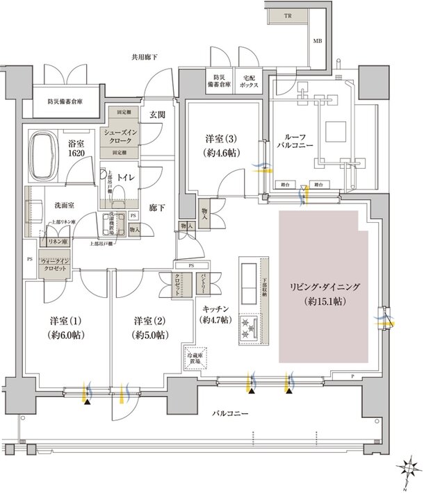 クレヴィア横浜ポートサイド 間取り D type