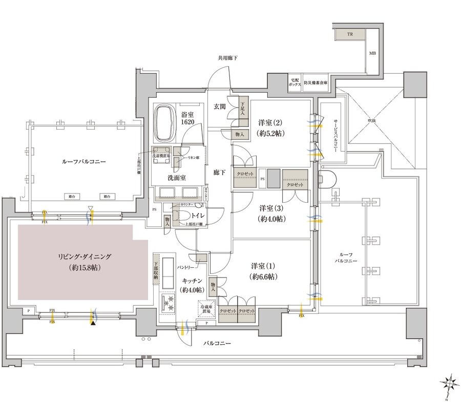 クレヴィア横浜ポートサイド 間取り E type