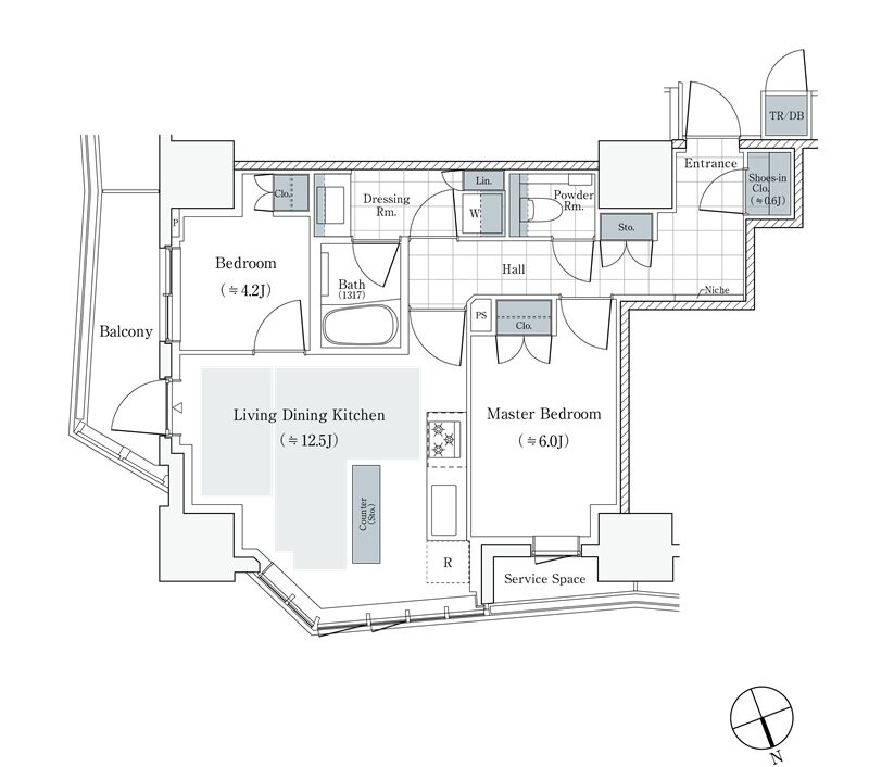 パークホームズ虎ノ門 間取り Bタイプ