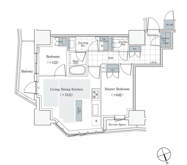 パークホームズ虎ノ門 間取り Bタイプ