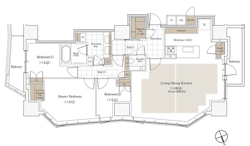 パークホームズ虎ノ門 間取り Dタイプ