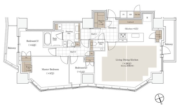 パークホームズ虎ノ門 間取り Dタイプ