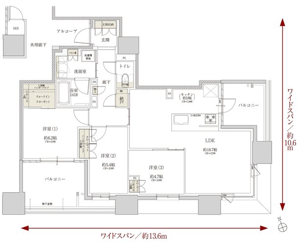 Tステージ フラッグス・ザ・トヨタ 間取り M TYPE
