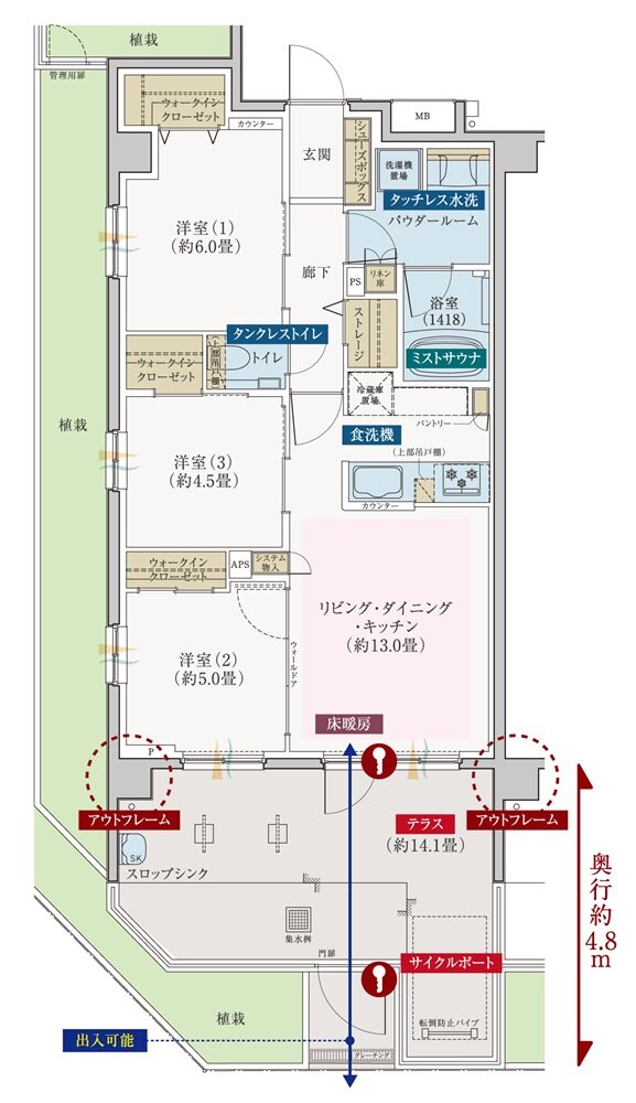 エクセレントシティ幕張本郷パークサイド 間取り Fg type