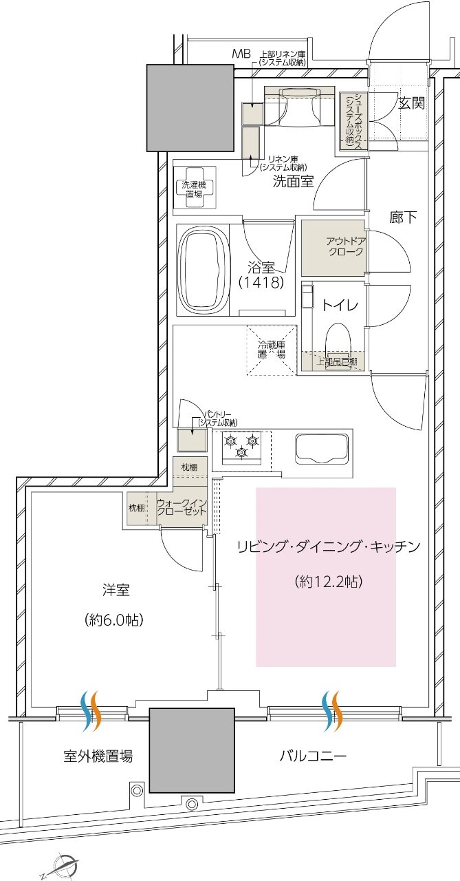 エスコンフィールドタワー 間取り J TYPE