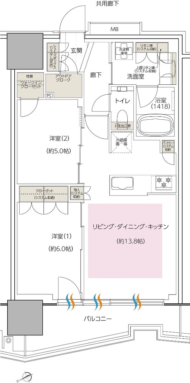 エスコンフィールドタワー 間取り H TYPE