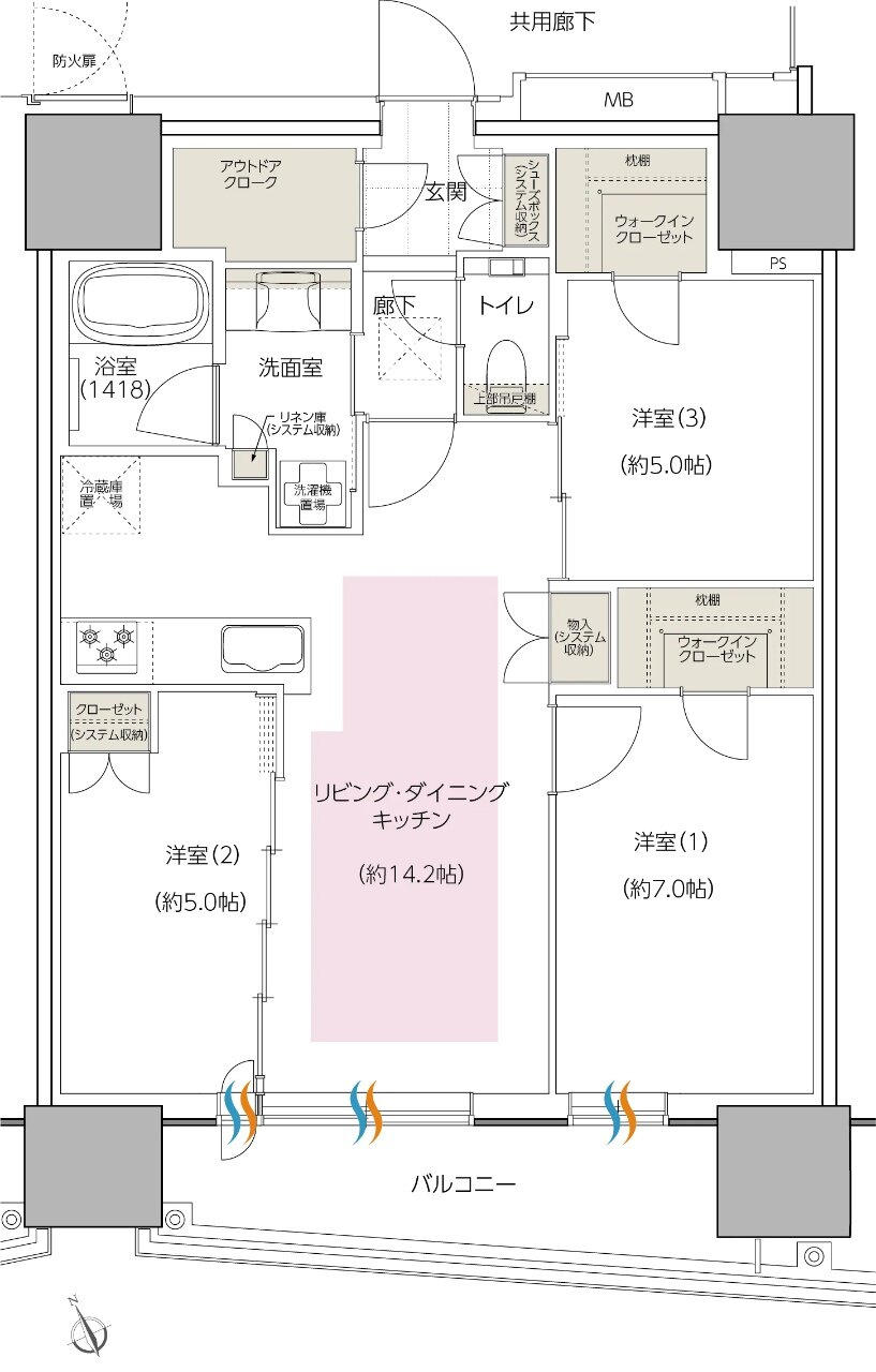 エスコンフィールドタワー 間取り G TYPE