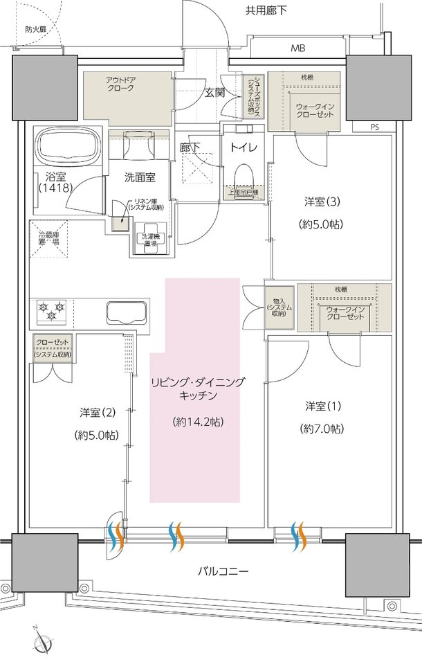 エスコンフィールドタワー 間取り G TYPE