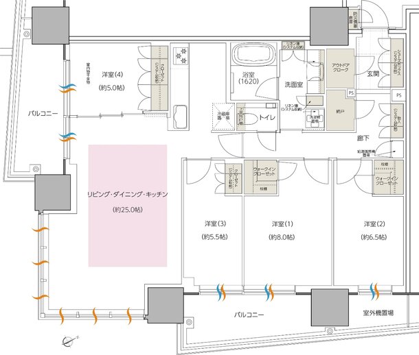 エスコンフィールドタワー 間取り F TYPE