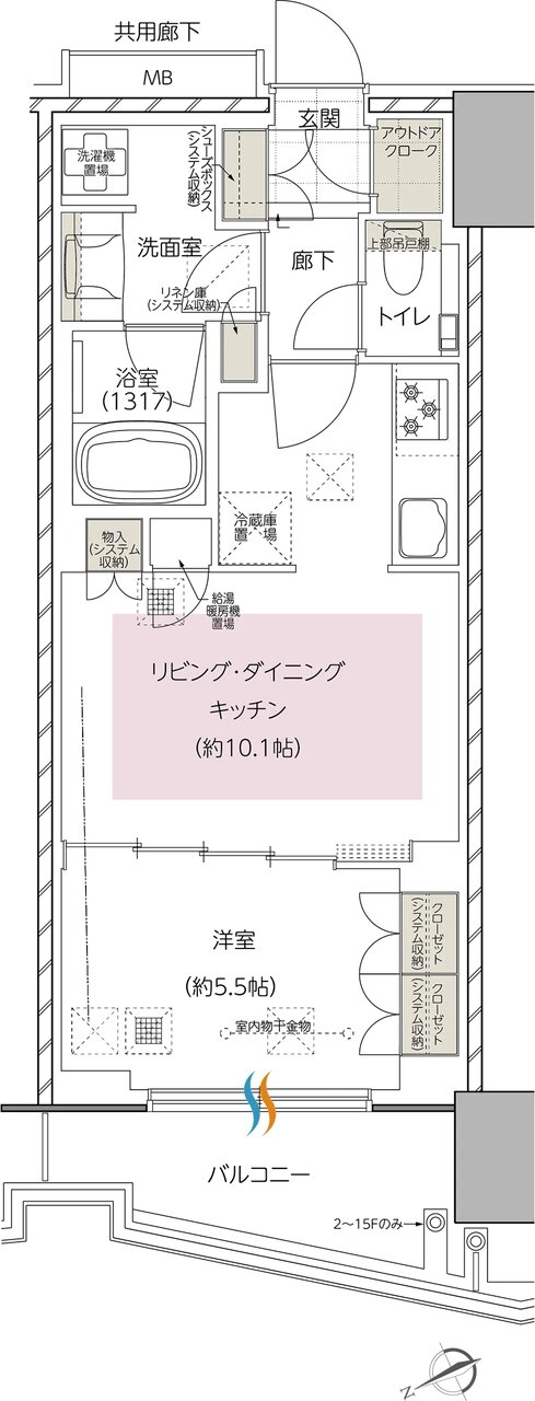 エスコンフィールドタワー 間取り I TYPE