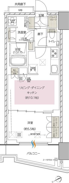 エスコンフィールドタワー 間取り I TYPE